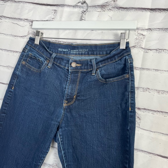 Old Navy Curvy Profile Jeans Women’s 8 Short Dark Wash Mid Rise Skinny Fit Denim - Picture 8 of 16